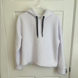 Women's White Hoodie with Black Drawstrings